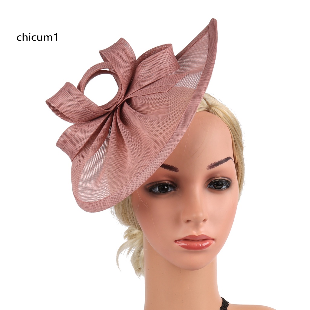 Mũ Đội Trang Trí Nơ Cài Tóc Cô Dâu Chống Rơi Phong Cách Retro