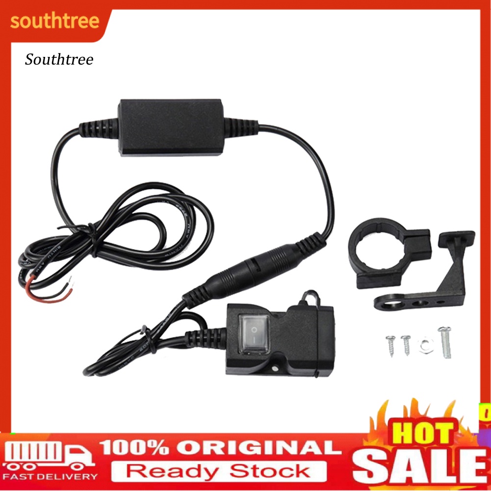 Tẩu Sạc Điện Thoại Hai Cổng USB 15 / 2A Chống Thấm Nước Cho Xe Mô Tô