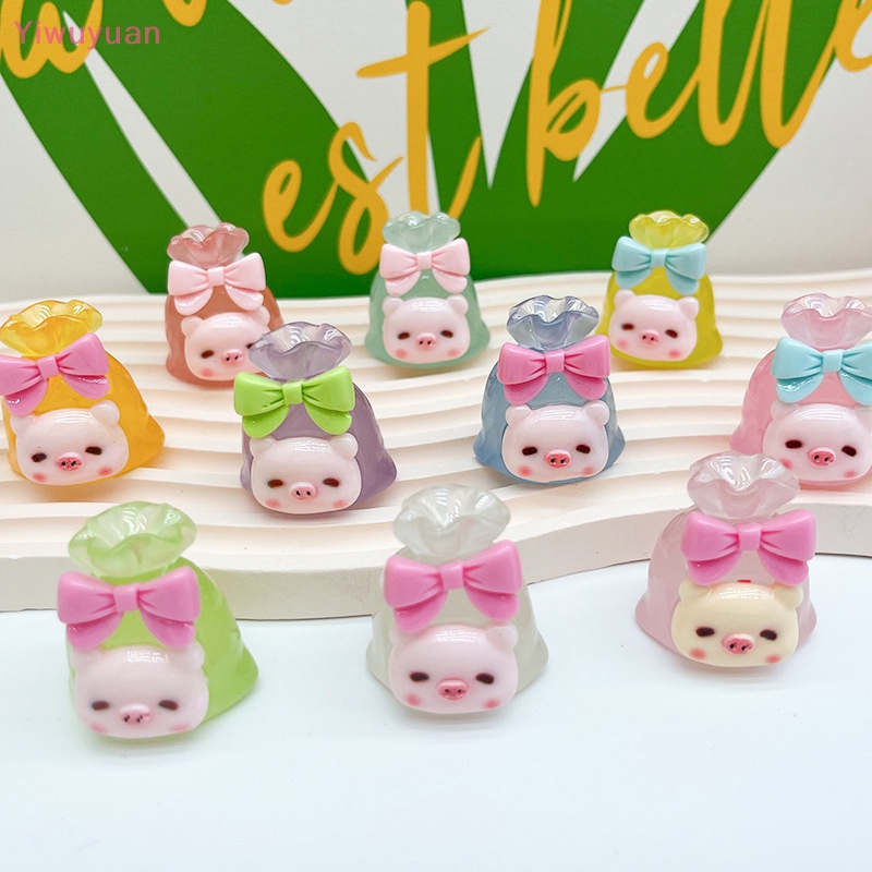 < Yiwuyuan > Mặt Dây Chuyền Hình Heo Hoạt Hình Dạ Quang Trang Trí Điện Thoại Di Động Mini May Mắn Bằng Nhựa Resin Mới DIY