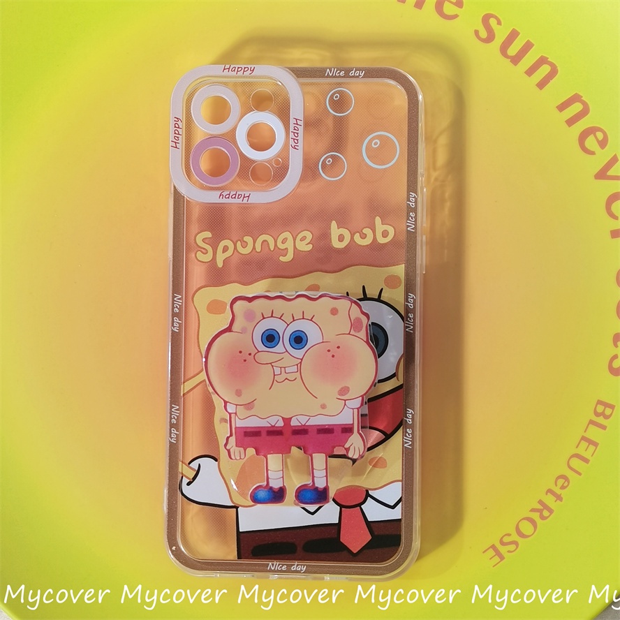 Ốp Điện Thoại Silicone Mềm Chống Sốc In Hình Spongebob Cho iPhone 11 12 13 14 Pro Max X Xr Xs 8 7 6 Plus SE 2020
