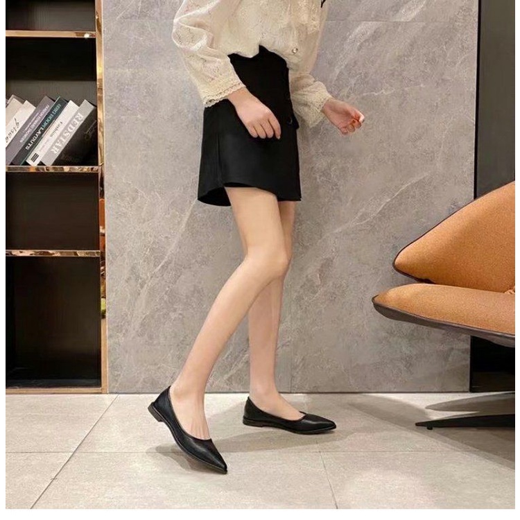 Giày Búp Bê Da Mũi Nhọn Thời Trang Dành Cho Nữ