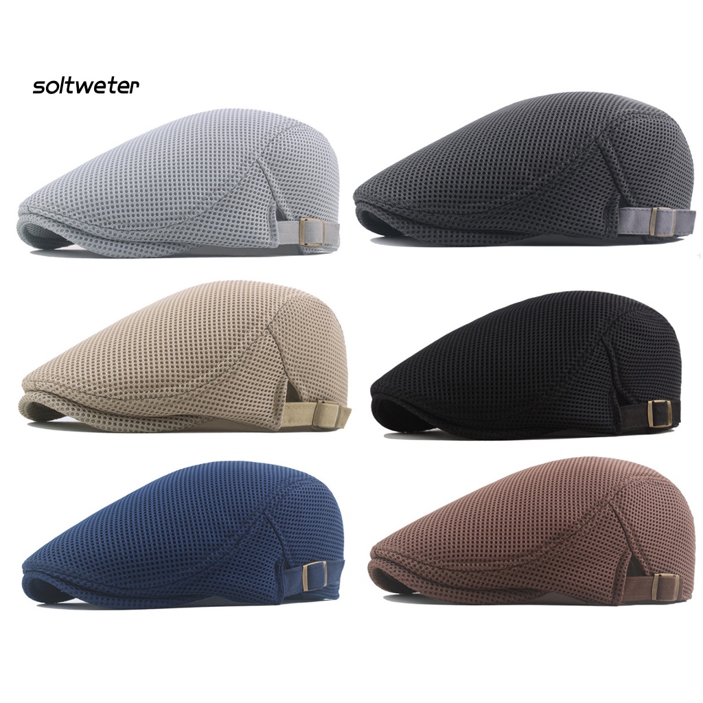 Mũ Beret Bằng Polyester Thiết Kế Đục Lỗ Thoáng Khí Thời Trang Cho Nam