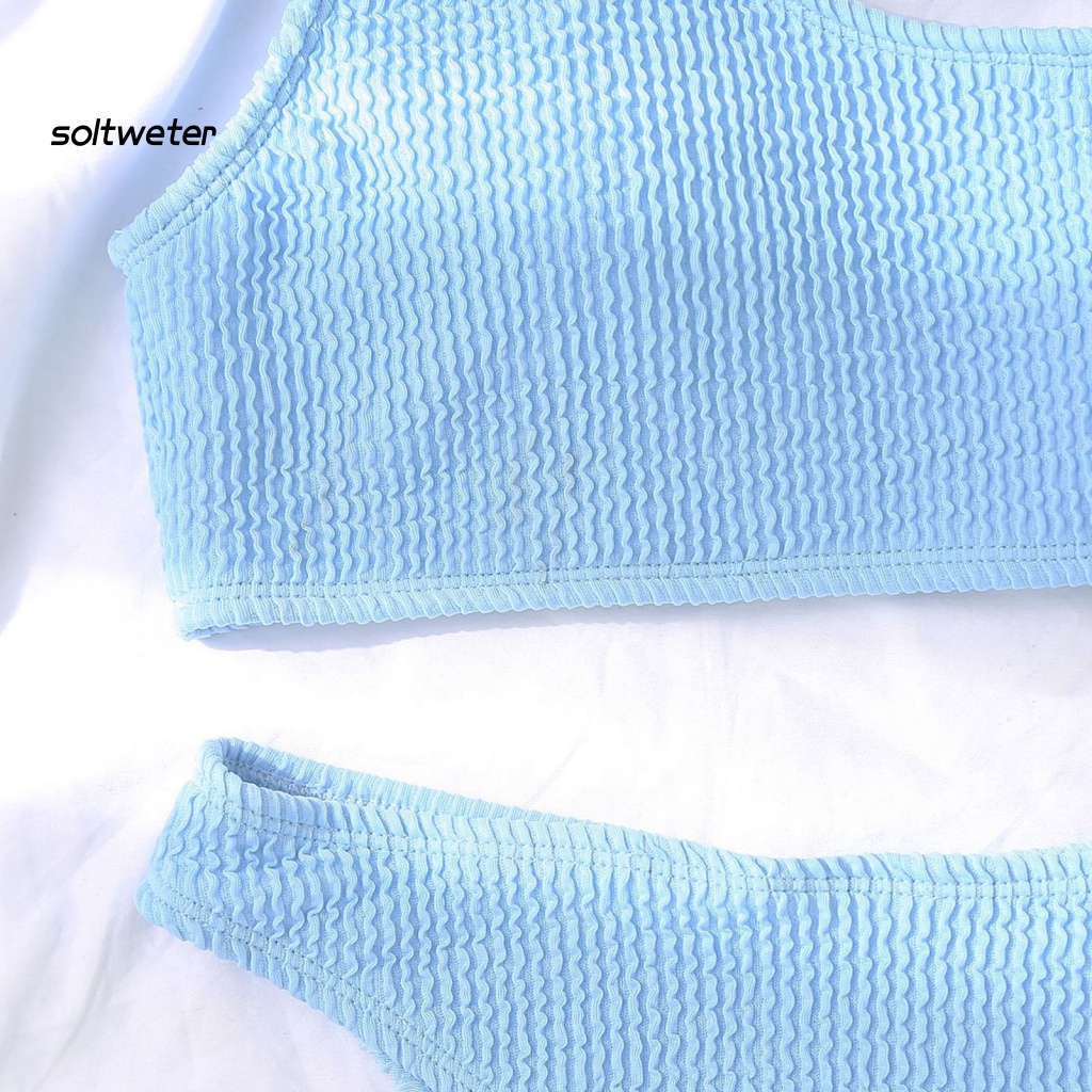 Bộ Bikini 2 Mảnh Lưng Cao Mềm Mại Thoải Mái Cho Nữ