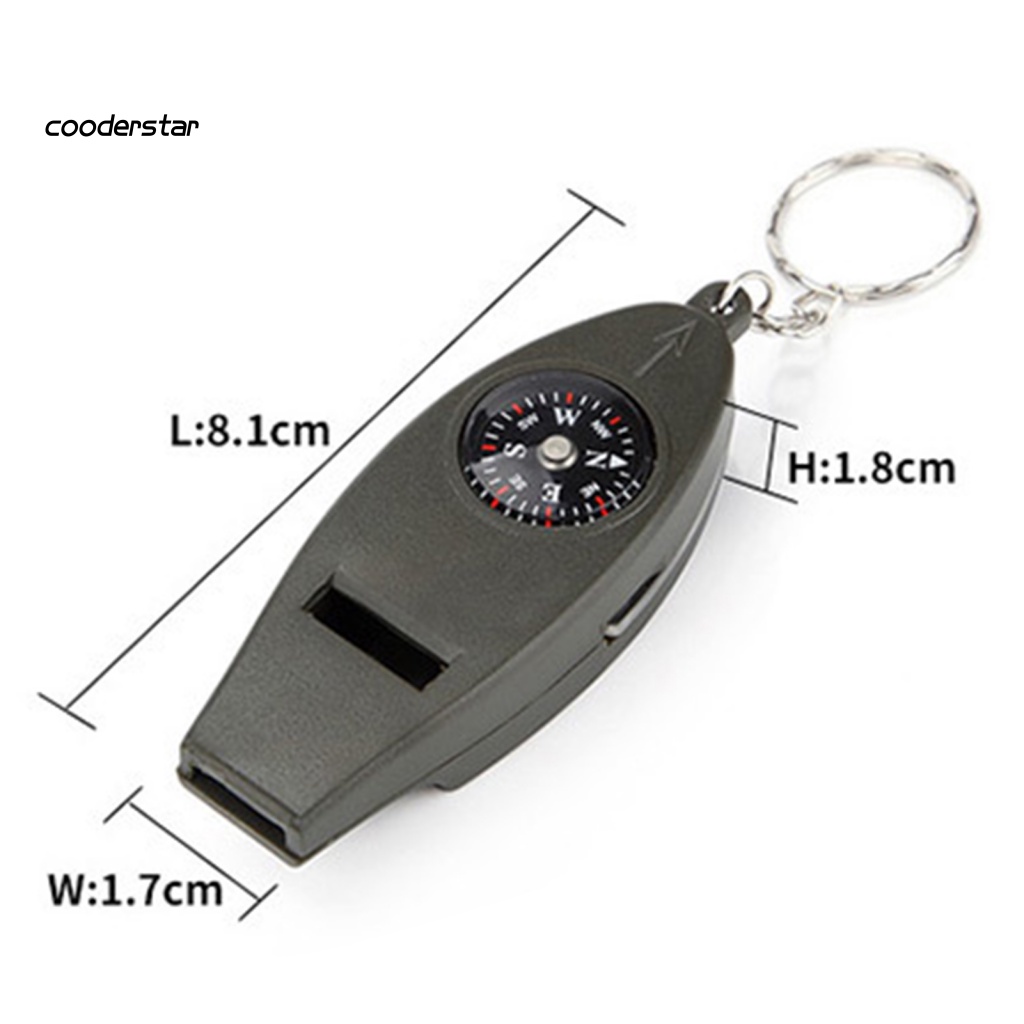 Còi Thổi Khẩn Cấp 4 Trong 1 Tích Hợp La Bàn Và Nhiệt Kế Đa Năng Tiện Dụng