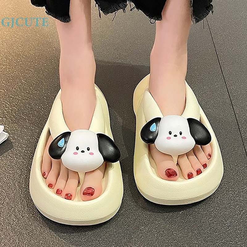 Dép Xỏ Ngón Đế Bằng Họa Tiết Hoạt Hình Dễ Thương Thời Trang Đi Biển Cho Nữ