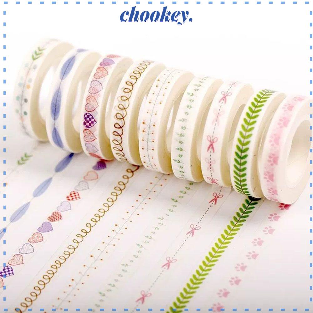 CHOOKEY Cuộn Băng Dính Với Họa Tiết Kawaii Dùng Trang Trí Nhật Kí