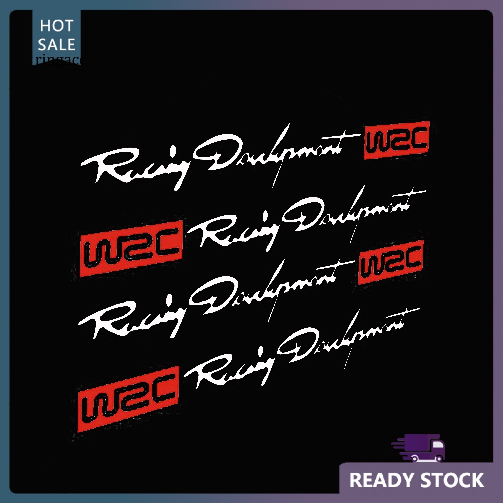 Set 4 Đề Can Dán Trang Trí Tay Nắm Cửa Xe Hơi In Chữ WRC Thời Trang