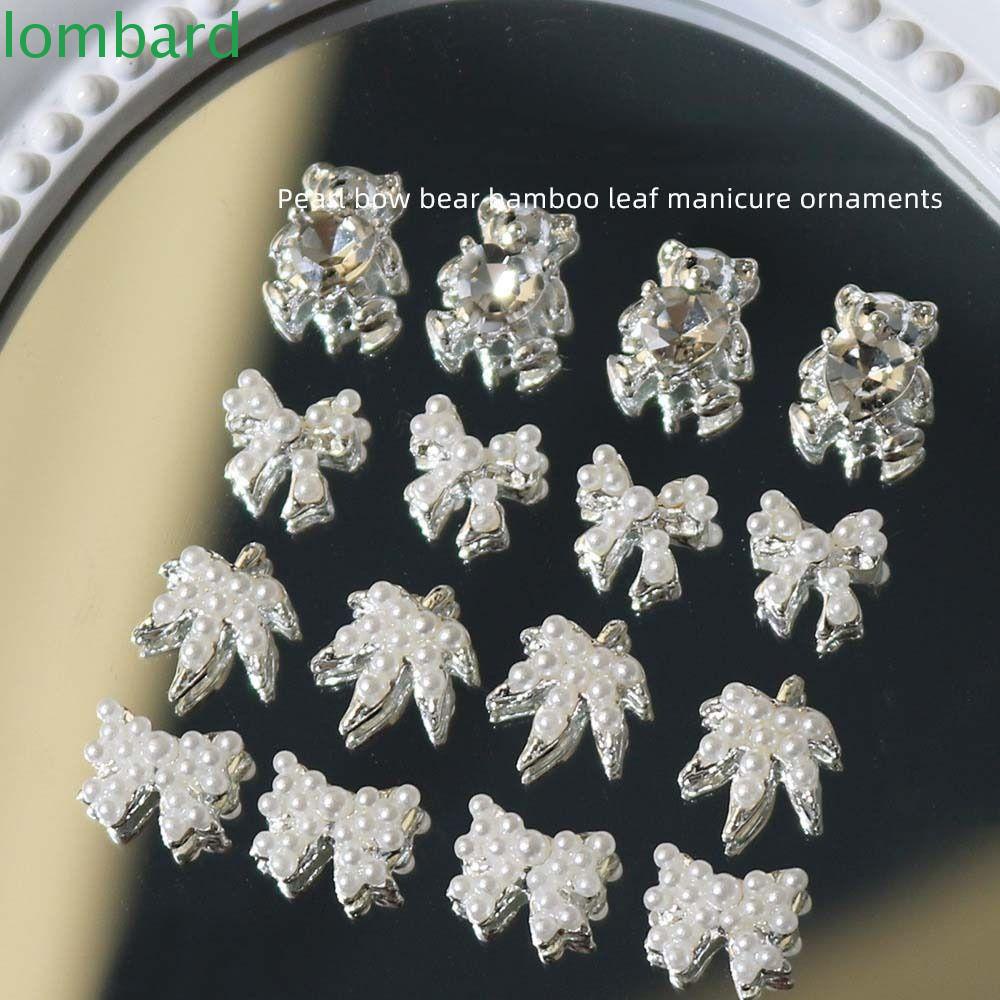 LOMBARD Bộ 10 Phụ Kiện Trang Trí Móng Tay Hình Nơ Xinh Xắn