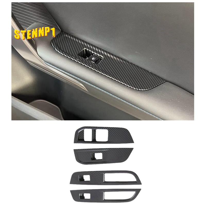 Ốp Bảng Điều Khiển Nâng Cửa Sổ Xe Hơi ABS Họa Tiết Sợi Carbon Cho MG 4 MG4 EV Mulan 2023