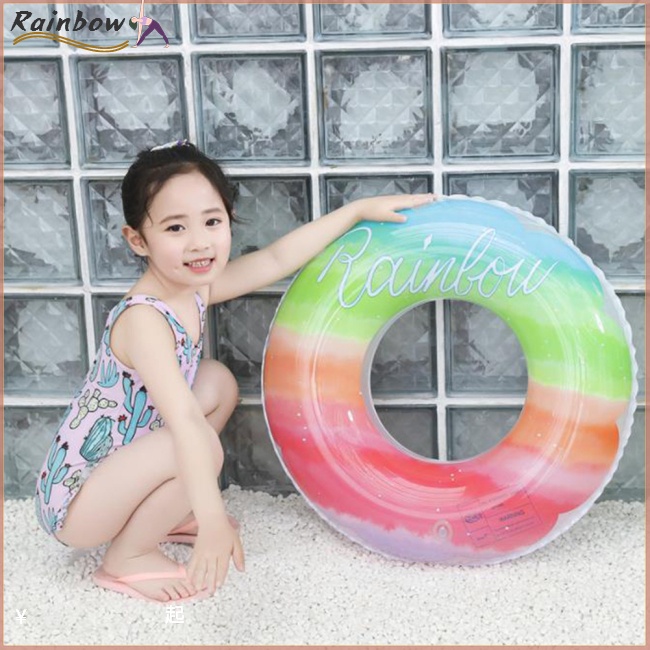 Phao Bơi Bơm Hơi Dày Dặn Màu Gradient Độc Đáo