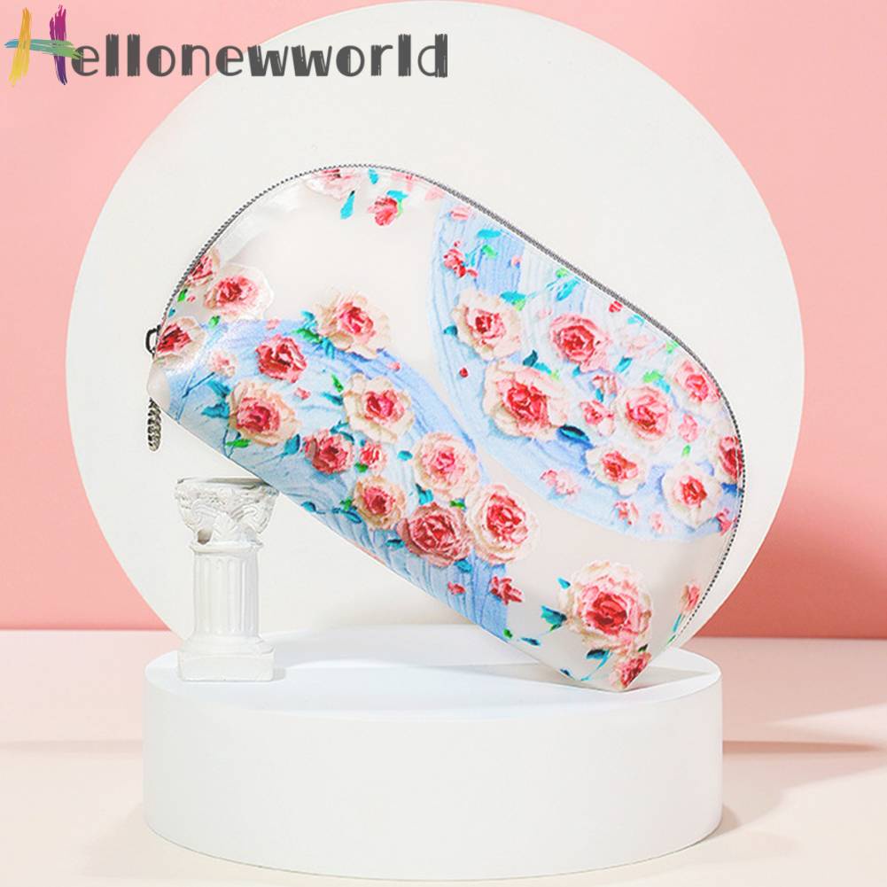 Túi Đựng Mỹ Phẩm Bằng TPU Họa Tiết Hoa Đa Năng Tiện Dụng Mang Theo Du Lịch Cho Nữ