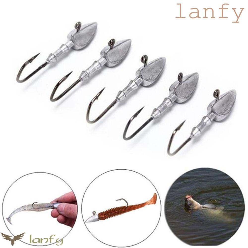 LANFY Set 5 Mồi Giả Nhử Cá Hình Con Sâu Mềm