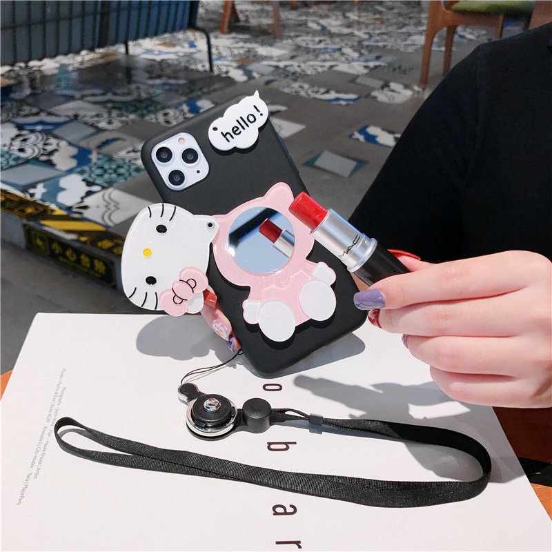 Ốp lưng chống rơi cho redmi note 12 pro 11s 10s 9s 8 7 pro redmi 12 10c 9a 9c 9t poco x5 m3 pro kawaii anime hình kitty vỏ điện thoại có dây buộc