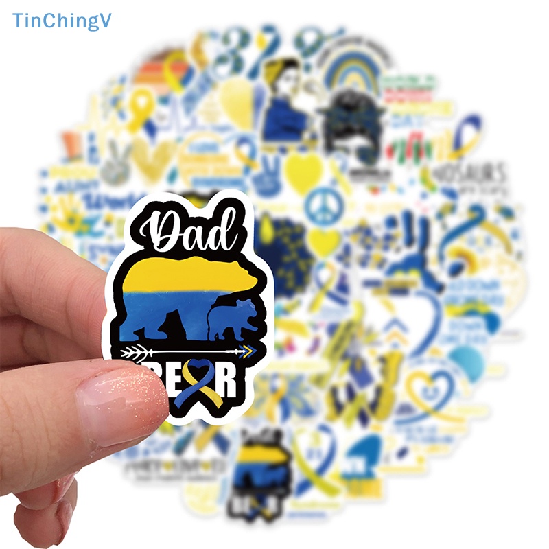 Bộ 50 Miếng Dán Chữ Down Syndrome Chăm Sóc Xe Hơi / Xe Máy / Laptop