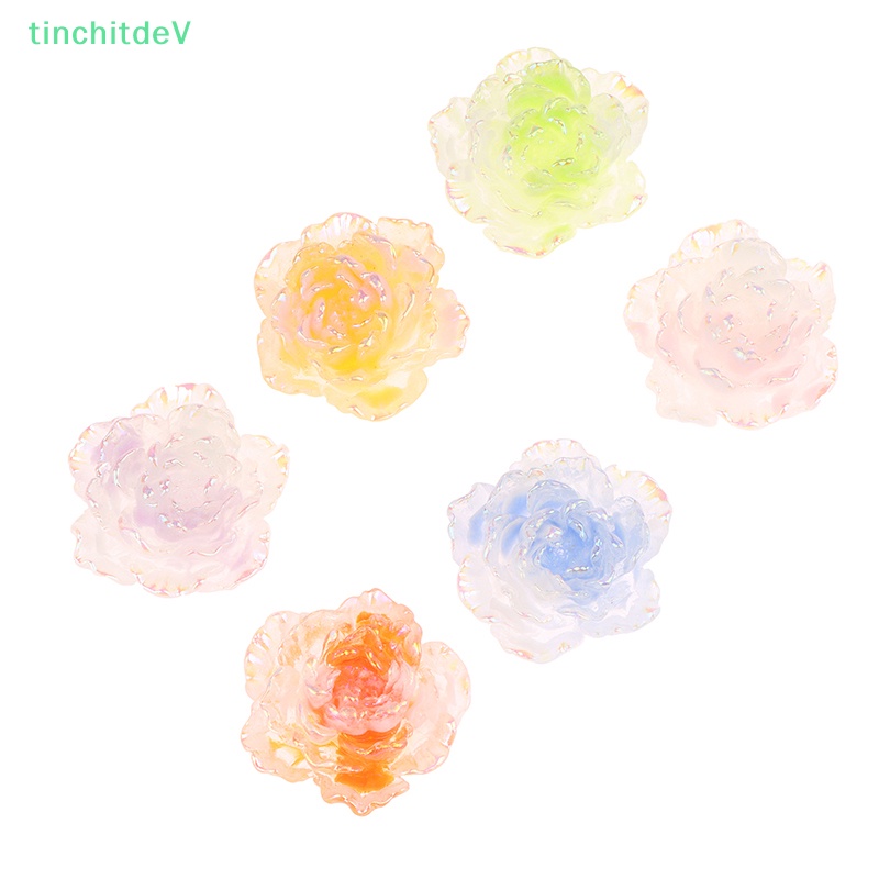 Set 5 Phụ Kiện Đá Đính Trang Trí Móng Tay Nghệ Thuật Hình Bông Hoa Bằng Nhựa Acrylic Dễ Thương