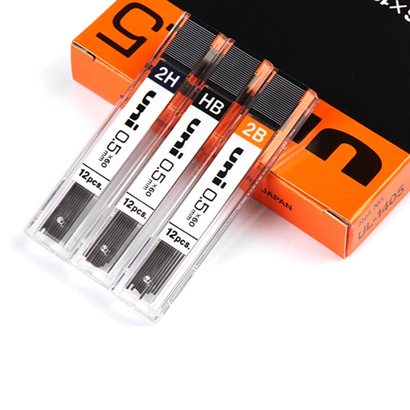 Ruột Bút Chì Bấm UNI UL-1405 2B HB 1403 1407 | Bút Chì Bấm 0.3 / 0.5 / 0.7mm Đa Dụng Chất Lượng Cao