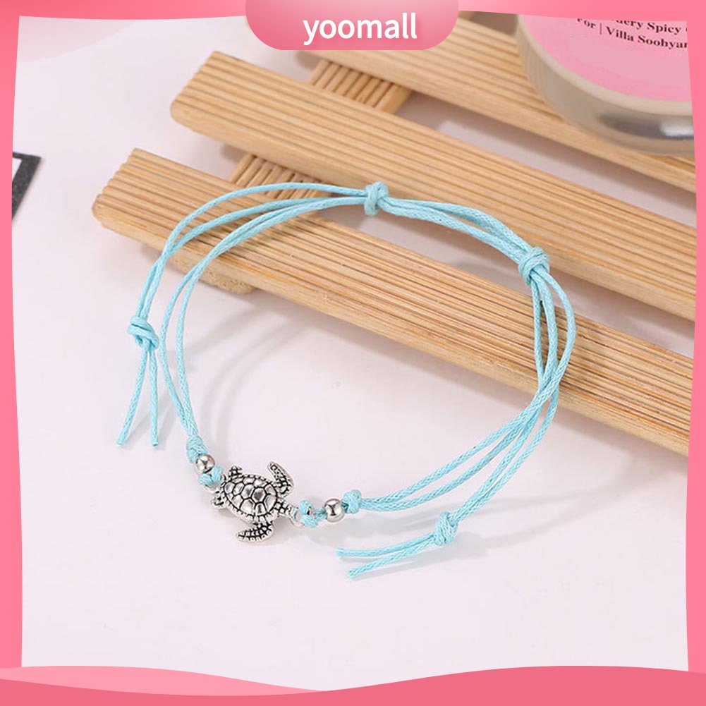 Lắc Chân Bện Dây Thủ Công Mặt Hình Rùa Phong Cách Vintage Cho Nữ