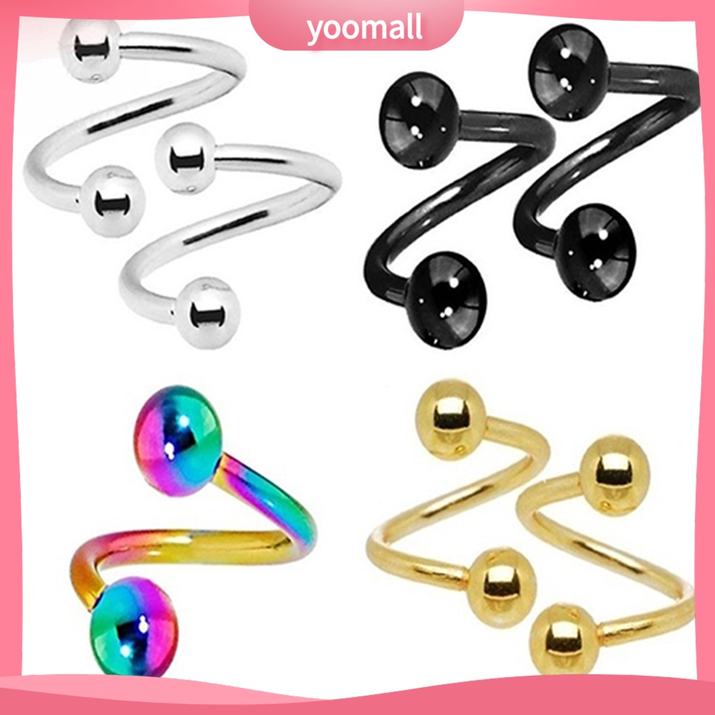 1 / 2 Cặp Khuyên Mũi Bằng Thép Không Gỉ An Toàn