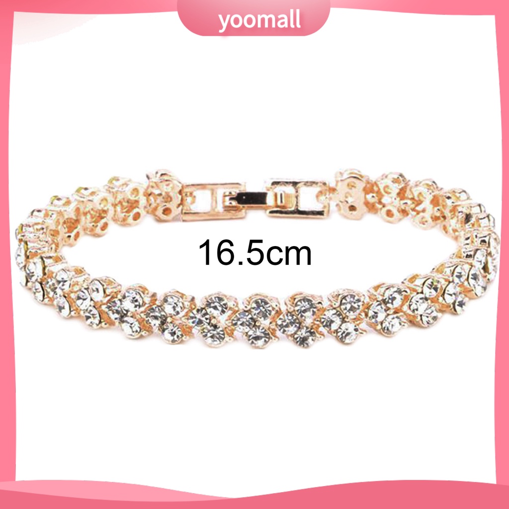 [YM] Vòng Tay Đính Đá Zircon Thanh Lịch Mặc Hàng Ngày Cho Nữ