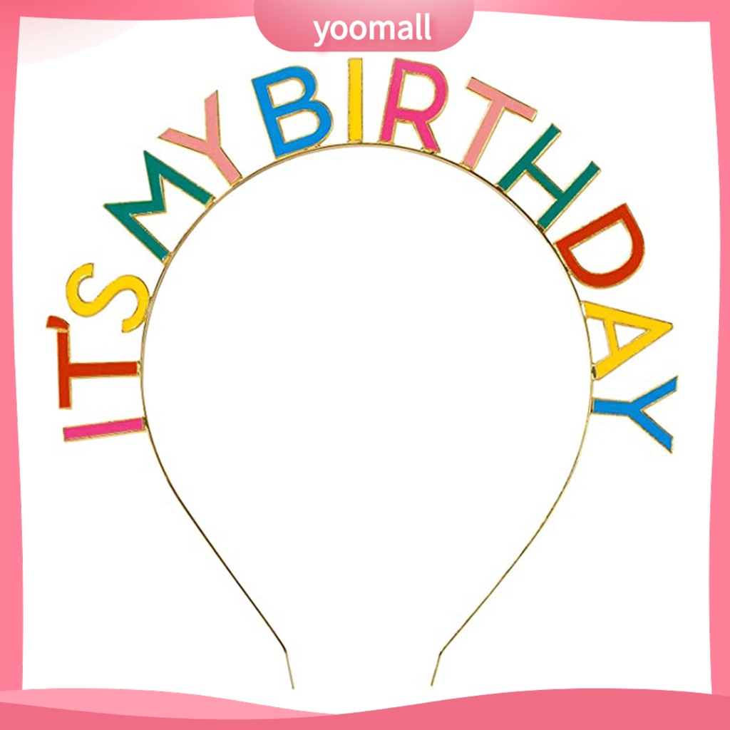 [YM] Cài Tóc Hình Vương Miện Bắt Mắt Bằng Hợp Kim Tinh Tế Chống Rỉ Sét Thiết Kế Chữ Happy Birthday Cho Nữ