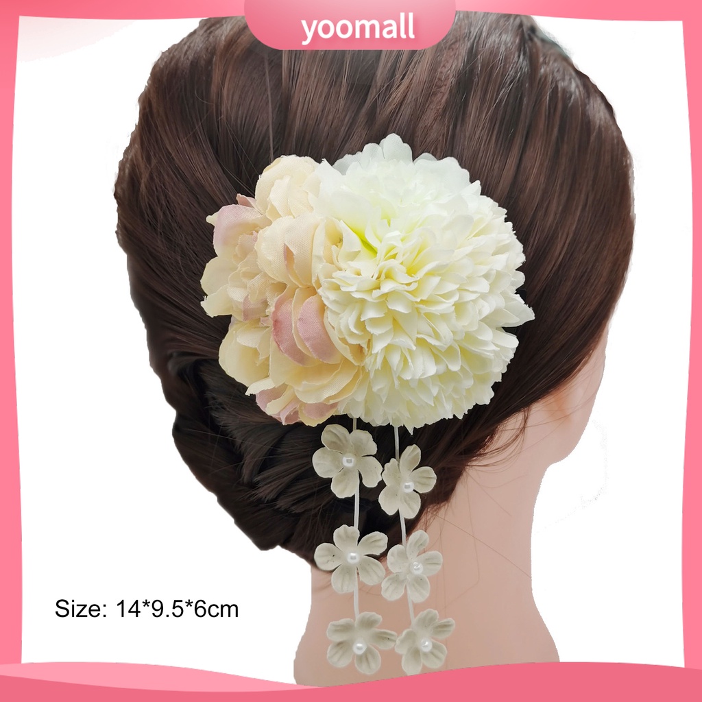 Bộ 3 Kẹp Tóc Chữ U Đính Hoa Giả Chống Rơi Thời Trang Cho Nữ