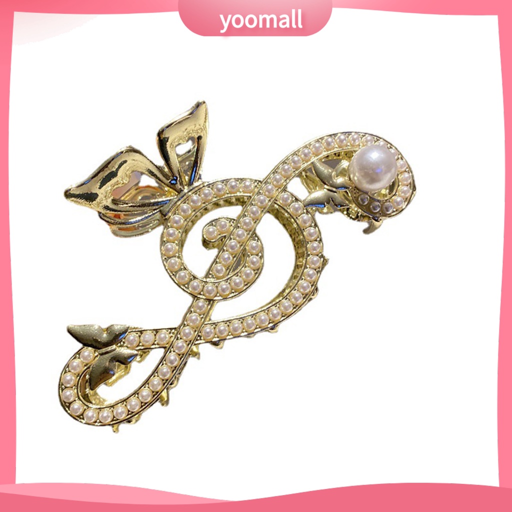 Kẹp Tóc Càng Cua Đính Đá Ngọc Trai Giả Hình Vảy Cá / Bướm Chống Trượt Trang Trí Tóc Đuôi Ngựa