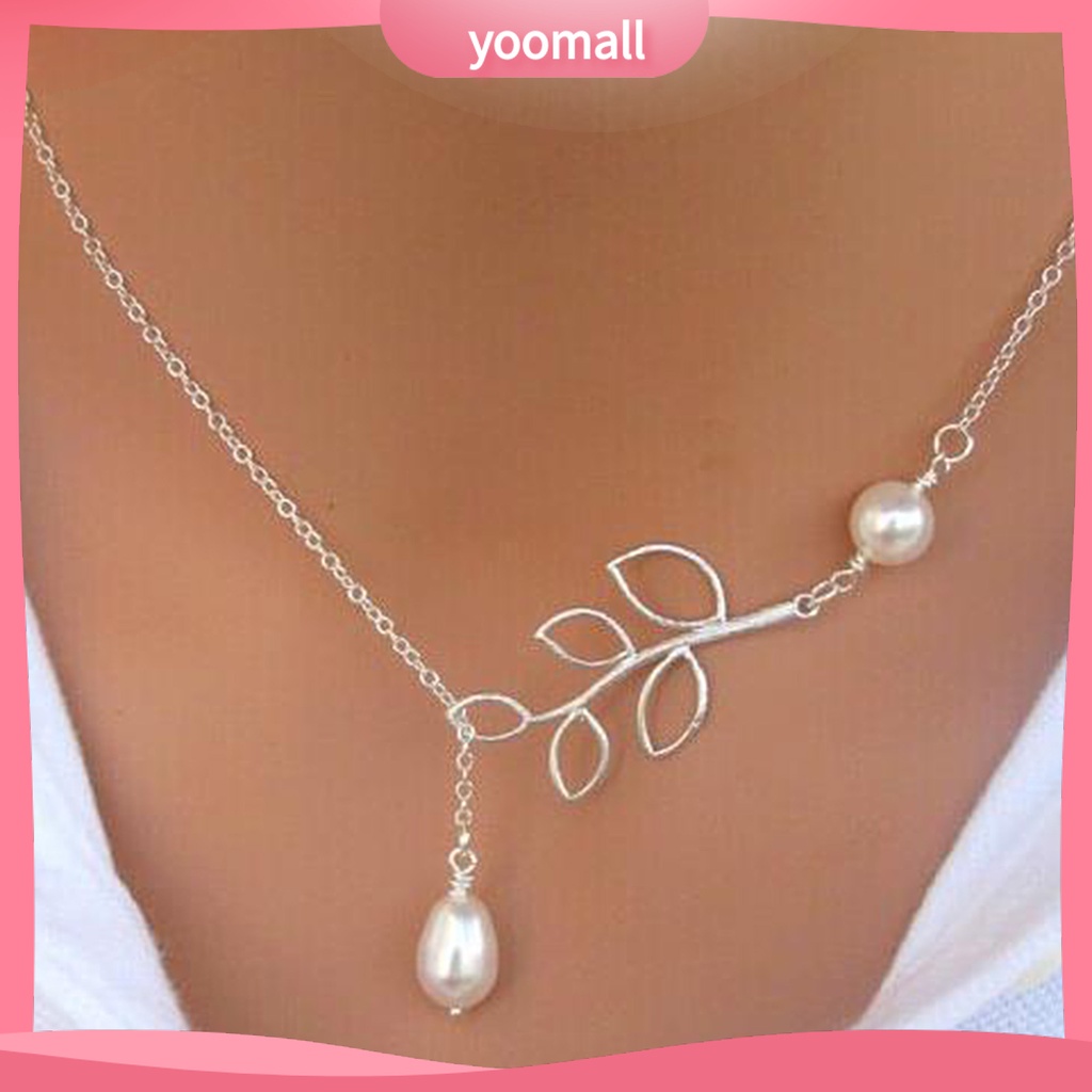 [YM] Vòng cổ Khoét Lỗ Lá Sáng Bóng Thanh Lịch Làm Quà Tặng Trang Sức Cho Nữ