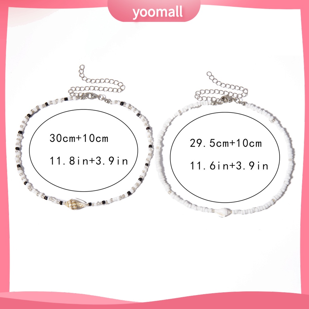 [YM] Set 2 Vòng Cổ Choker Hai Lớp Đính Hạt Có Thể Điều Chỉnh Cho Nữ Mặc Hàng Ngày