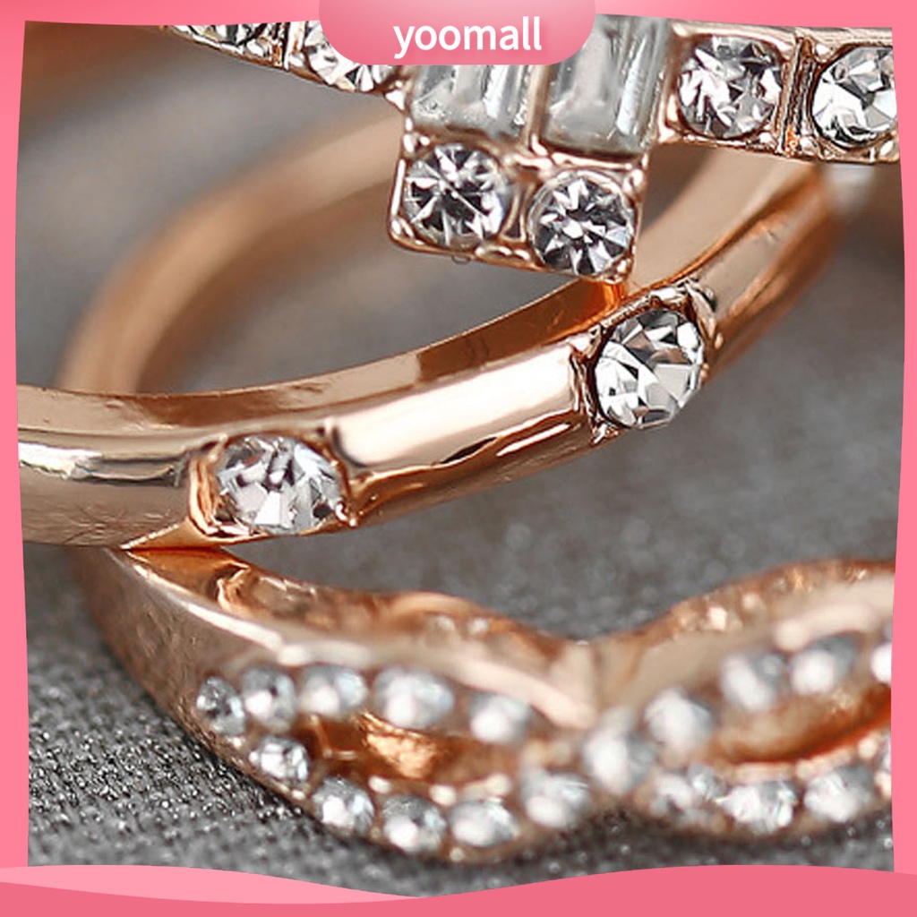 Bộ 3 Nhẫn Đeo Ngón Tay Thiết Kế Tối Giản Cá Tính