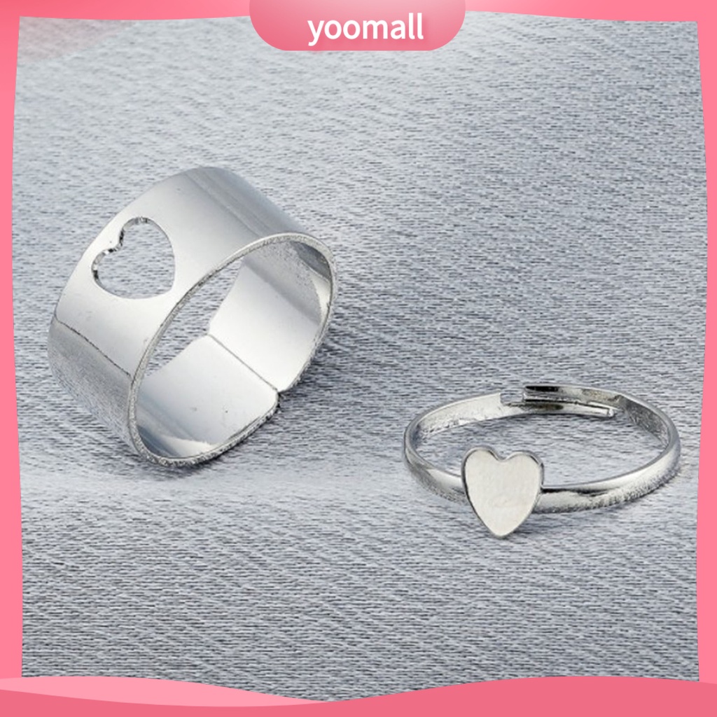 Set 2 Nhẫn Cặp Hình Mặt Trăng Nhiều Màu Sắc Thời Trang