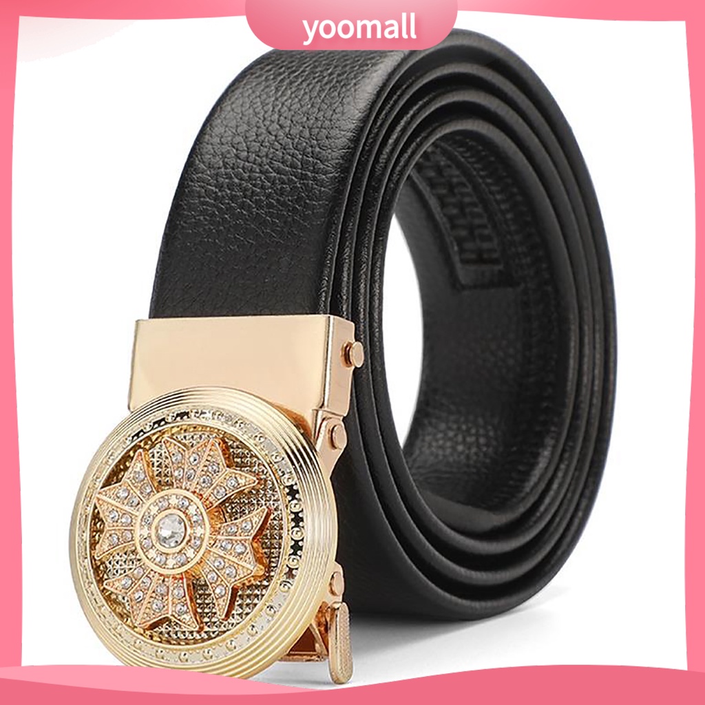 Thắt Lưng Giả Da Với Khóa Tự Động Có Thể Điều Chỉnh Thời Trang Công Sở Cho Nam