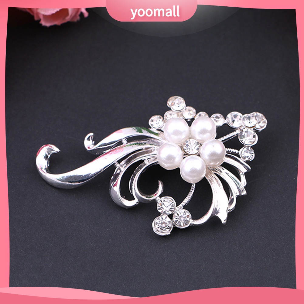 Ghim Cài Áo Hình Con Công Đính Đá Và Ngọc Trai Nhân Tạo Thời Trang