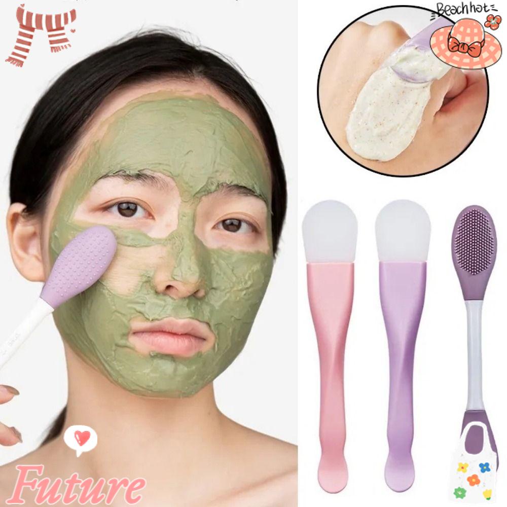 FUTURE Bộ 3 Cọ Hai Đầu Bằng Silicon Mềm Dùng Trang Điểm Làm Đẹp DIY