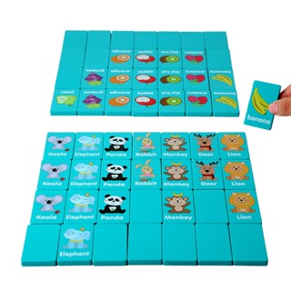 Bộ Domino – Flashcard Gỗ Cho Bé Học Tiếng Anh Hình Động Vật & Trái Cây – Đồ Chơi Giáo Dục Thông Minh