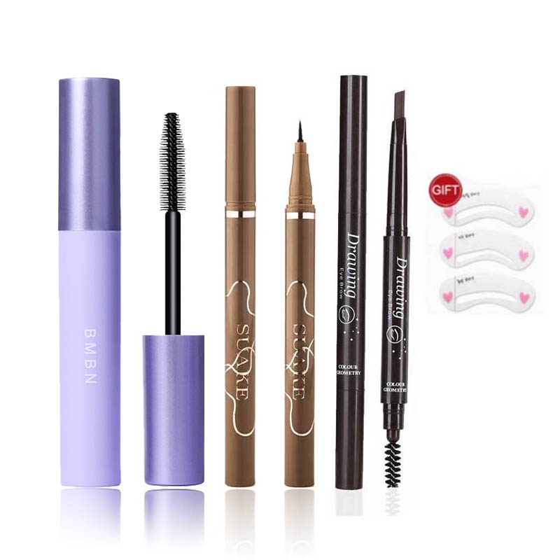 Bộ 3 mỹ phẩm trang điểm gồm bút kẻ mắt + mascara chống thấm nước +Bút chì lông mày tự động 30g Chất Lượng Cao