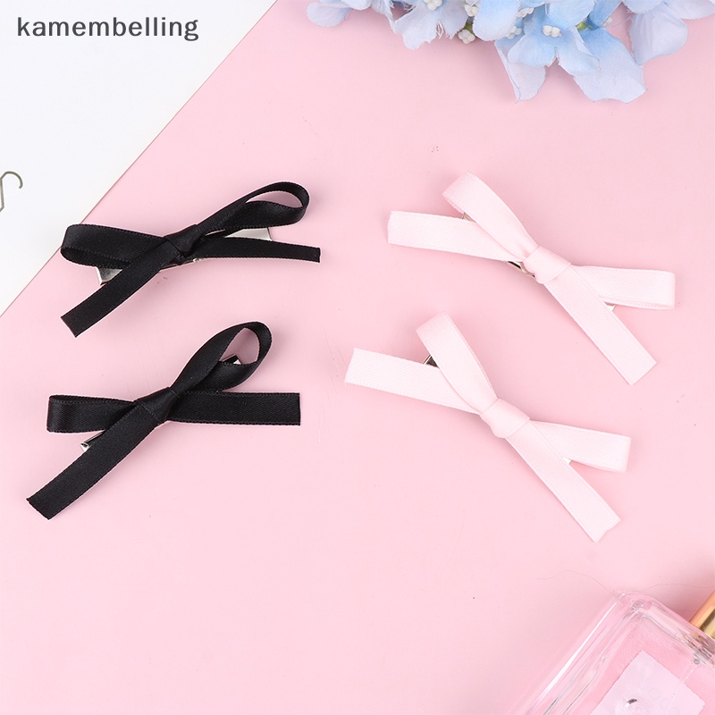 Set 2 Kẹp Tóc Nơ Viền Mềm Phong Cách Hàn Quốc Cho Nữ