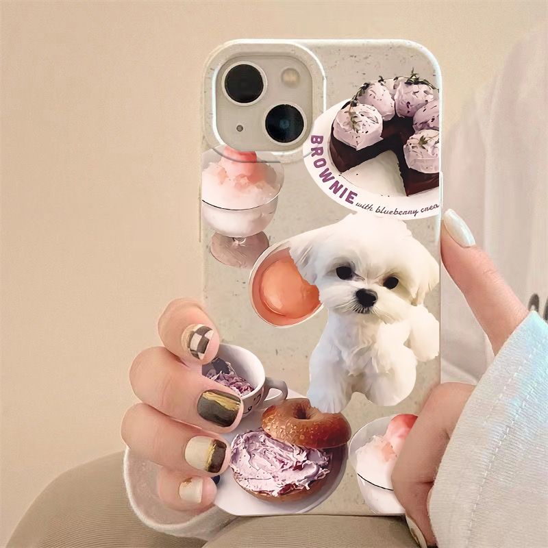 Ốp Điện Thoại Mềm Chống Sốc In Hình Chú Chó Nhỏ Màu Trắng Cho Iphone 14Pro 12Plus 137 11 8