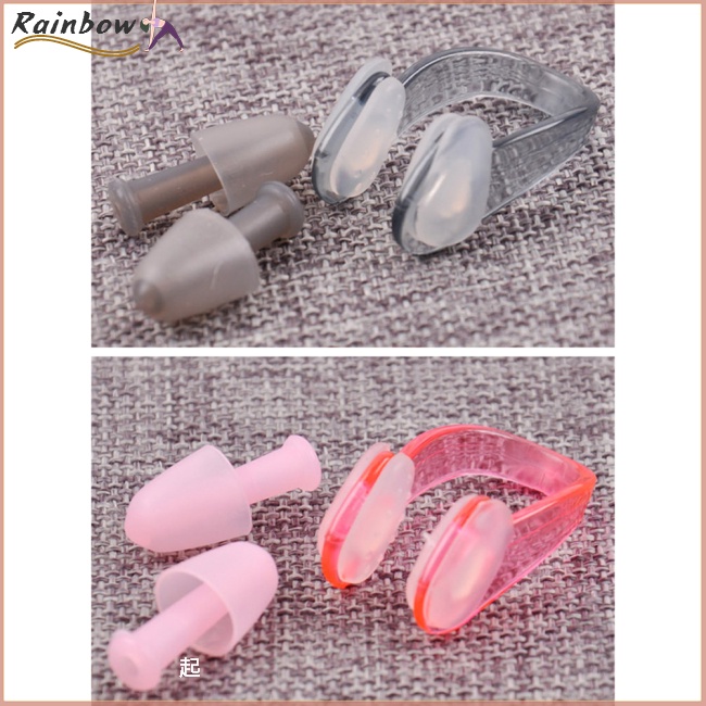 Bộ Kẹp Mũi + Tai Nghe Bằng Silicone Mềm Chống Nước Unisex