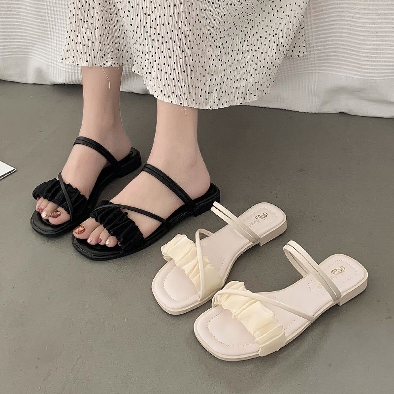 Giày Sandal Đế Bằng Phong Cách Thời Trang Roman Dành Cho Nữ