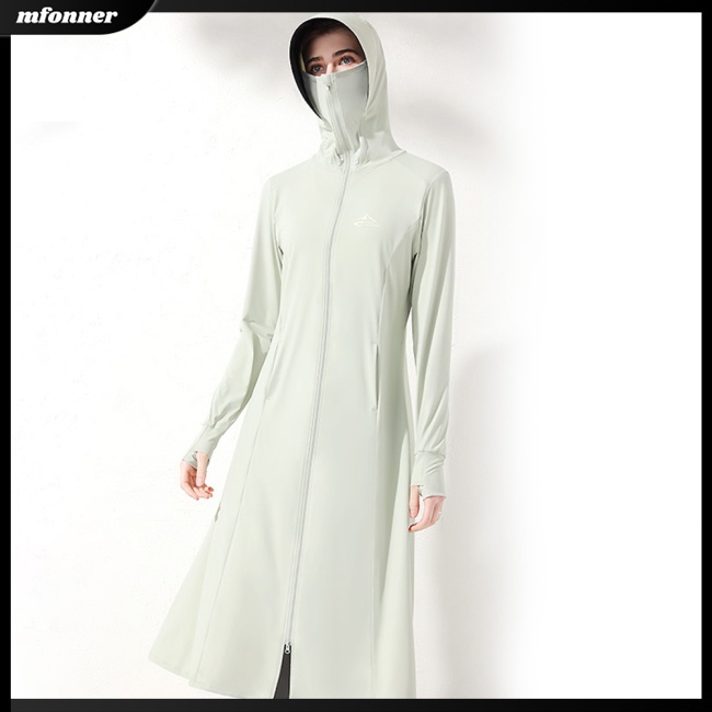 Áo Khoác Chống Nắng / Tia Uv Tay Dài Có Nón Thoáng Khí Thời Trang Mùa Hè Cho Nữ