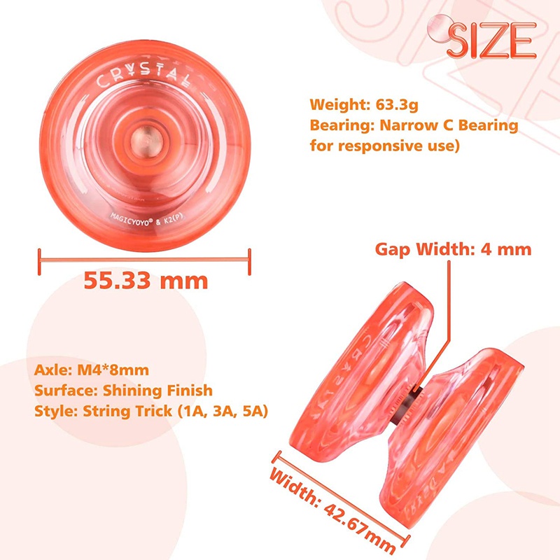 Magicyoyo k2 plus crystal responsive yoyo, yo-yo mục đích kép với vòng bi không phản hồi thay thế cho trung gian