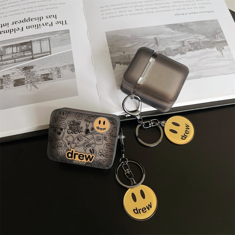 Vỏ Bảo Vệ Hộp Sạc Tai Nghe AirPods Pro2 AirPods Pro AirPods 3 gen3 AirPods 2 Cartoon drew house Smile Bằng Silicon Họa Tiết Ngôi Nhà Vẽ Cười