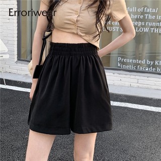 Quần Short Nữ Erroriwear [S-4XL] Đơn Sắc Ống Rộng Ngắn Thường Ngày