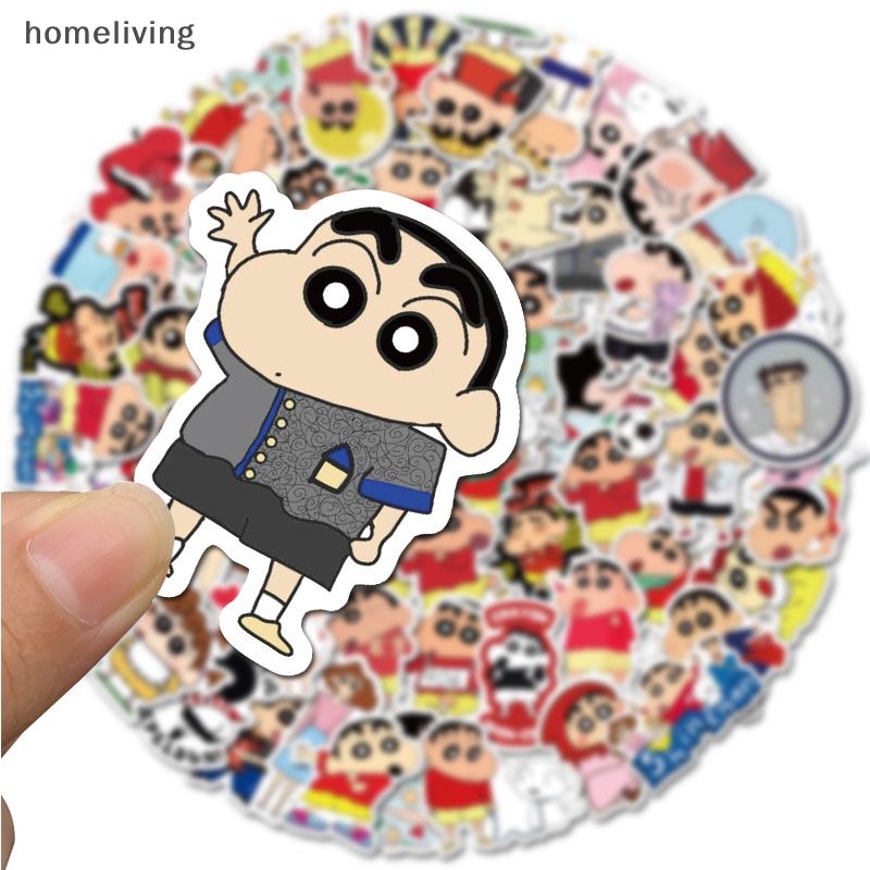 Bộ 50 Miếng Dán Hoạt Hình Cậu Bé Bút Chì Shin-chan Chống Thấm Nước Trang Trí Vali / Laptop / Điện Thoại / Sổ Tay DIY
