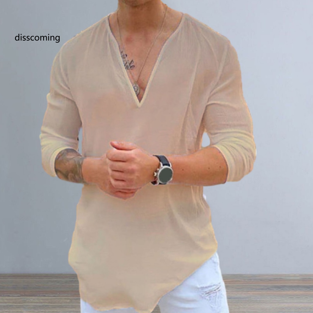 Áo Khoác Dáng Dài In Họa Tiết Cá Tính Trẻ Trung| Áo Sơ Mi Nam Cổ Chữ V Tay Lửng Dáng Rộng Thấm Hút Mồ Hôi Màu Sắc Đơn Giản