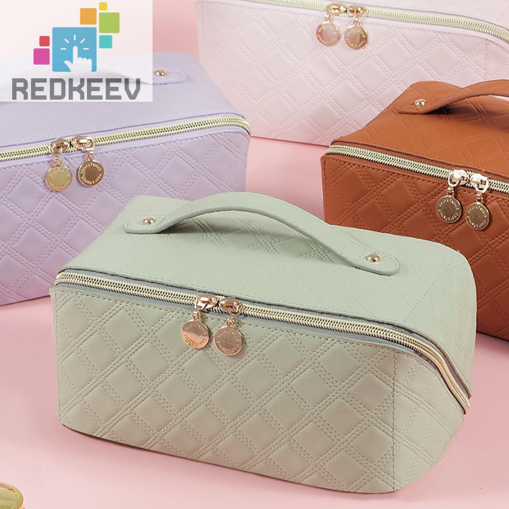 Túi Da PU Đựng Mỹ Phẩm Đa Năng Đính Kim Cương Dành Cho Nữ