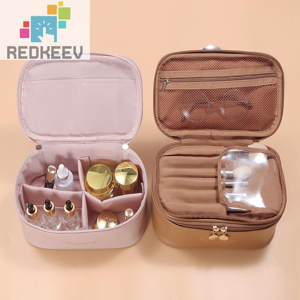 Túi Đựng Mỹ Phẩm Hai Lớp Thắt Nơ Xinh Xắn Cho Nữ