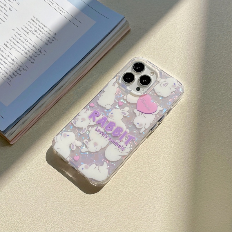 Ốp Điện Thoại Dẻo Trong Suốt Họa Tiết Hoạt Hình Chú Thỏ Màu Gradient Lấp Lánh Chống Sốc Cho iPhone 14 13 12 11 Pro Max 14 Plus