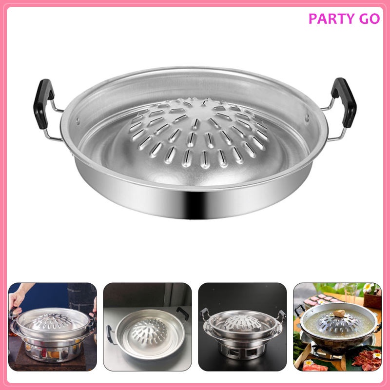 Chảo Nướng Than Bằng Thép Không Gỉ Tiện Dụng Cho Gia Đình