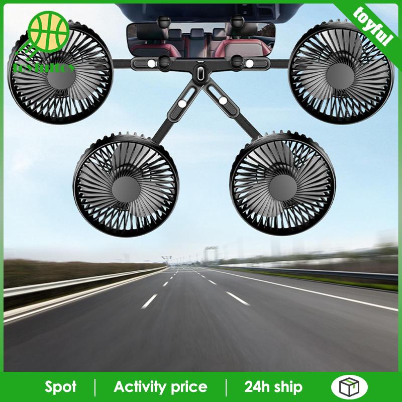 Quạt Gió Xoay 360 Độ Ít Ồn Siêu Nhẹ Tùy Chỉnh Tiện Dụng Cho Xe Hơi / Xe Tải